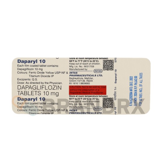 Daparyl 10 mg Intas Pharmaceuticals